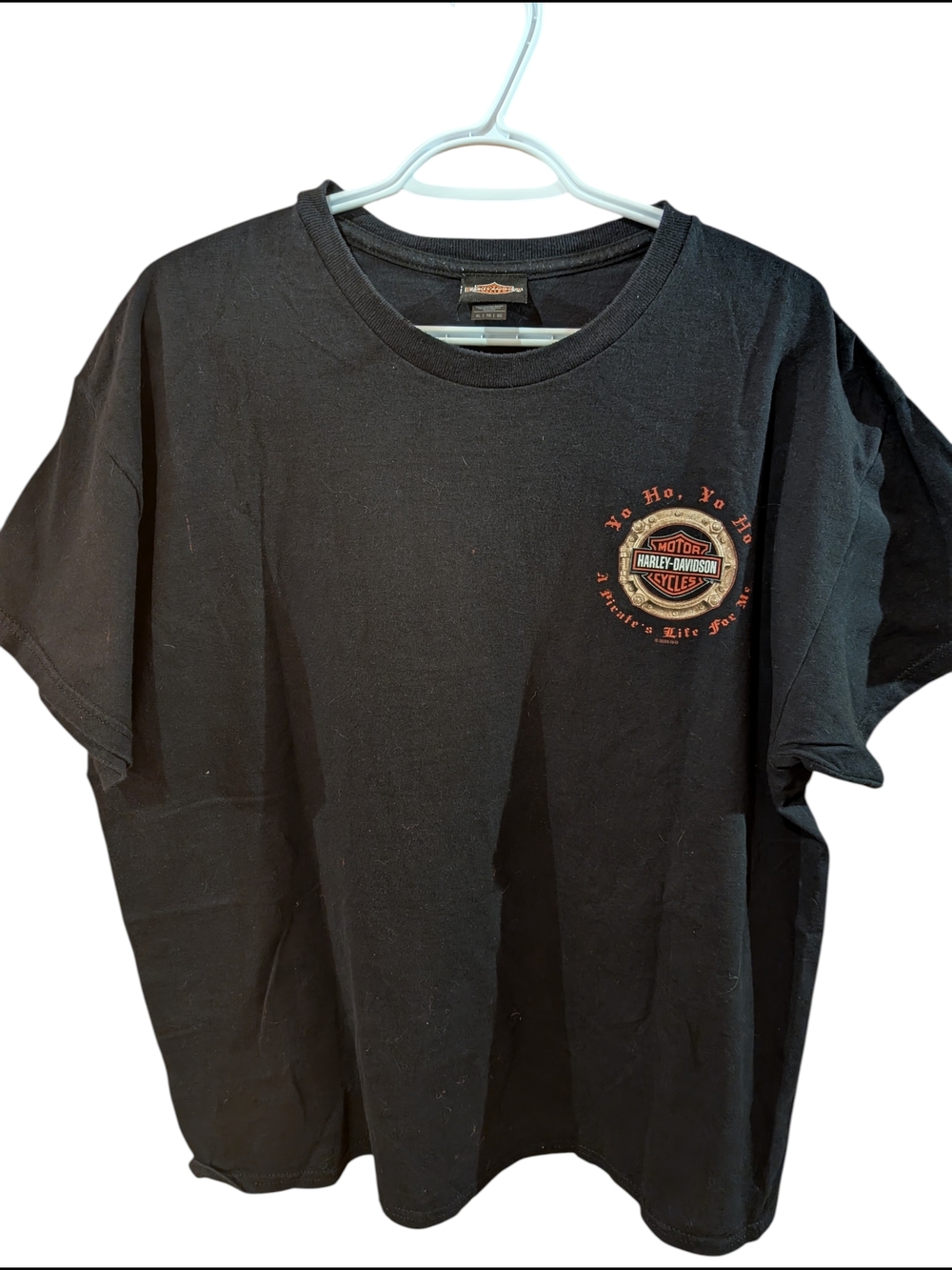 Harley-Davidson 2024 Black Short Sleeve T-Shirt with Small Orange Logo